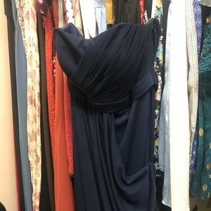 David’s bridal maxi bridesmaid dress navy